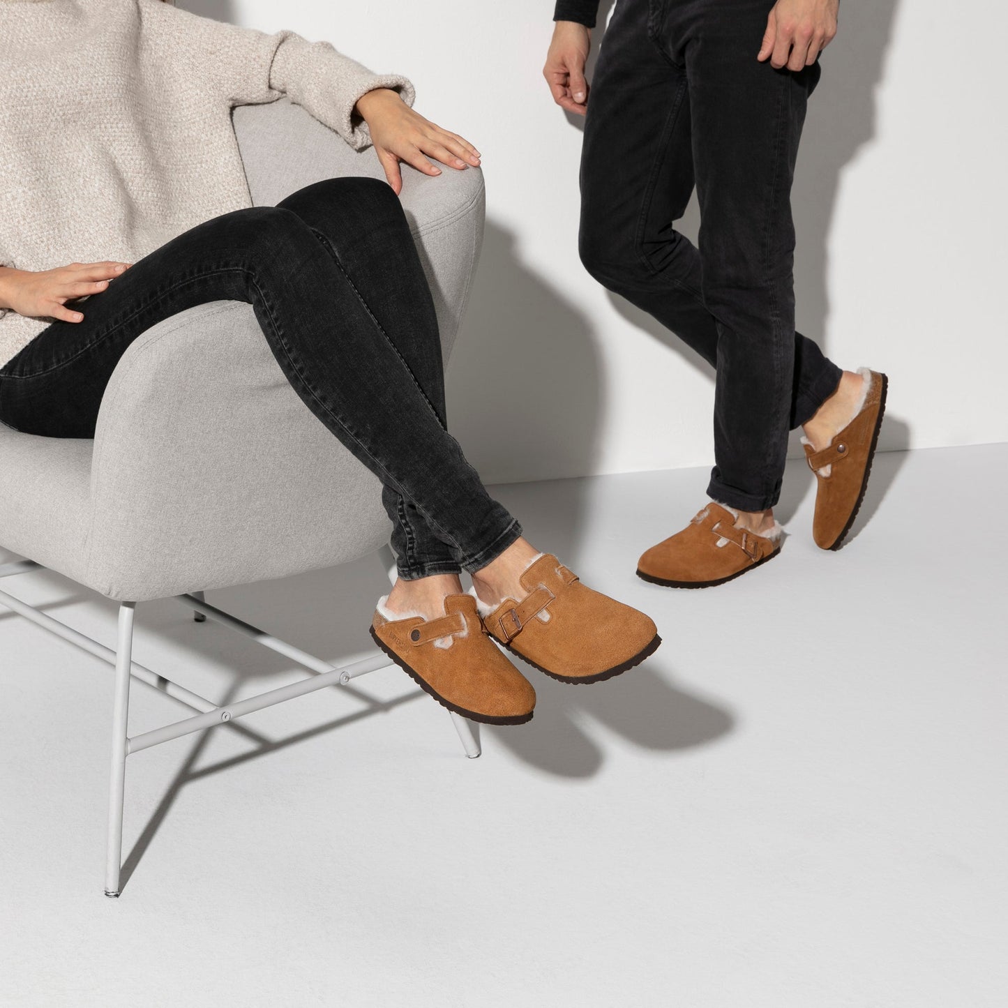 Suede Leather/Shearling in Mink